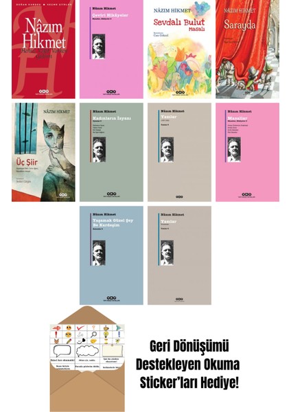 Nazım Hikmet 10 Kitap Seti + Okuma Sticker'ları
