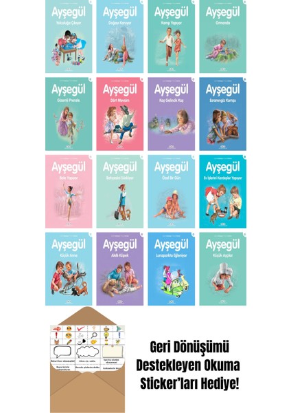 Ayşegül Serisi 16 Kitap Seti + Okuma Sticker'ları