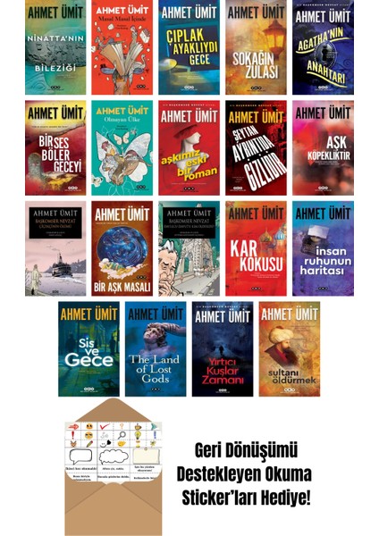 Ahmet Ümit 19 Kitap Seti + Okuma Sticker'ları