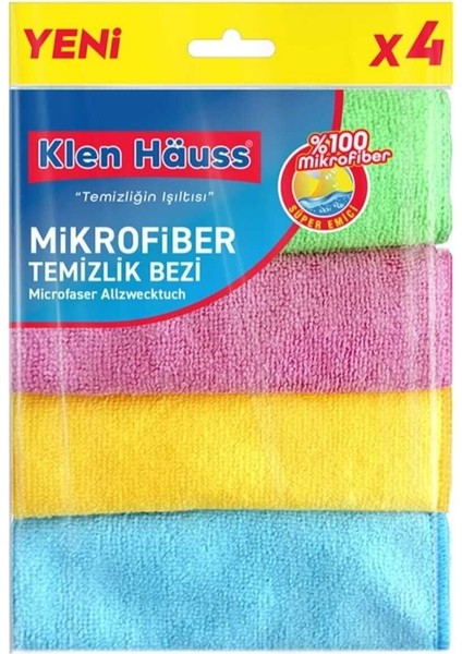 Mikrofiber Temizlik Bezi Süper Emici 4'lü Set Mikrofiber