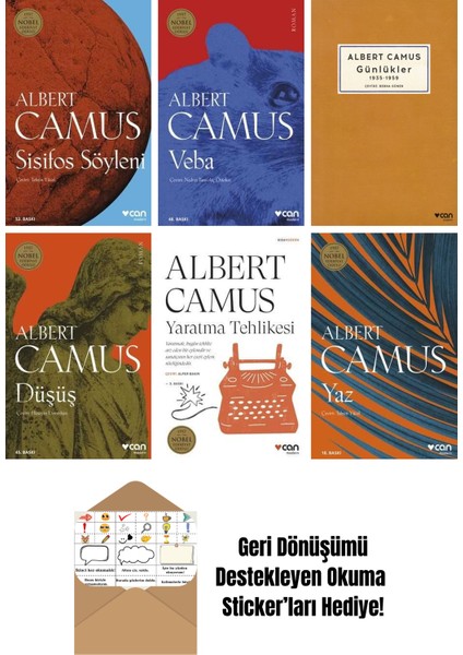 Albert Camus 6 Kitap Seti + Okuma Sticker'ları