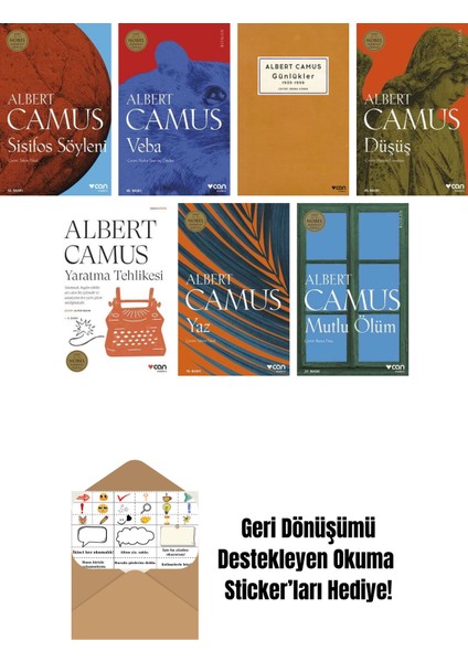 Albert Camus 7 Kitap Seti + Okuma Sticker'ları