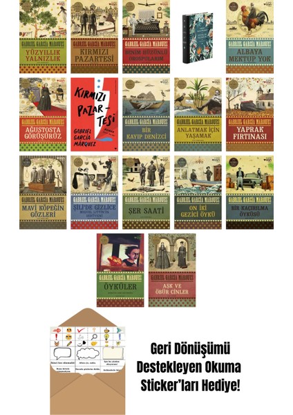 Gabriel García Márquez 17 Kitap Seti + Okuma Sticker'ları