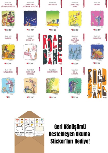 Roald Dahl 15 Kitap Seti + Okuma Sticker'ları
