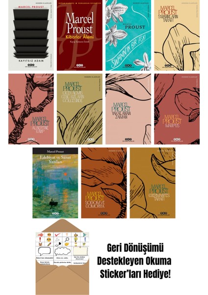 Marcel Proust 11 Kitap Seti + Okuma Sticker'ları