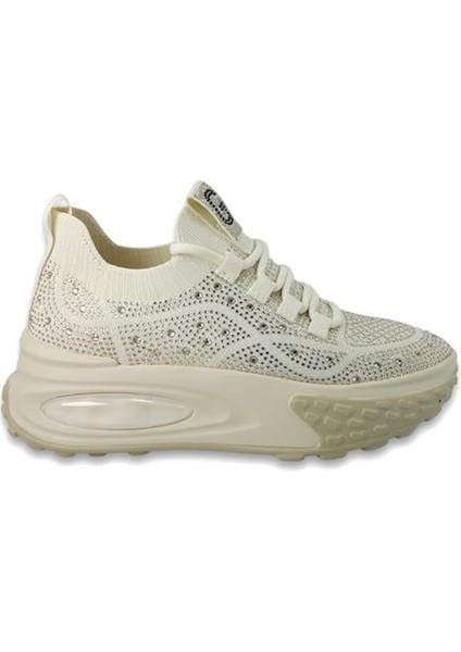 305-4 Günlük Taşlı Bayan Spor Ayakkabı-Bej fiyatları