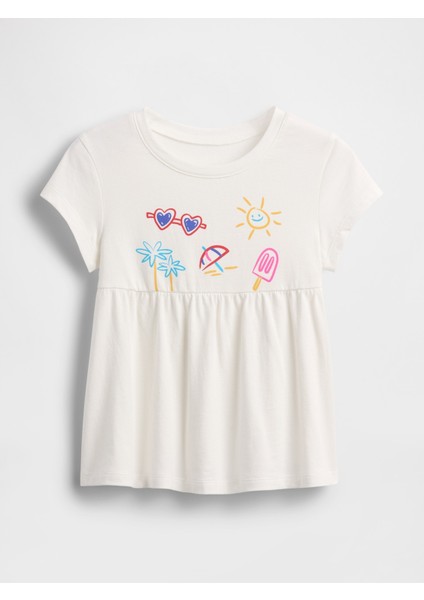 Kız Bebek Beyaz Bebek & Küçük Çocuk Babydoll Tunik Üst