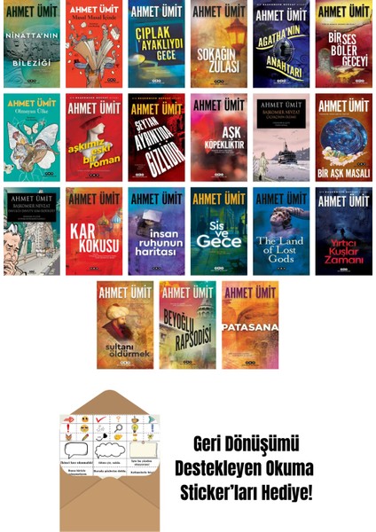 Ahmet Ümit 21 Kitap Seti + Okuma Sticker'ları