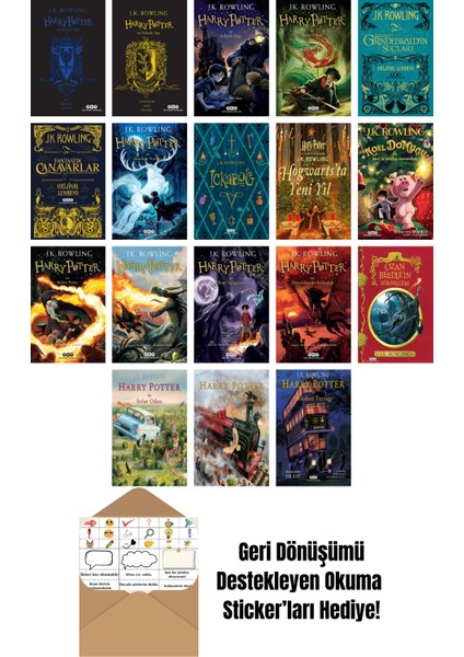 J.k. Rowling 18 Kitap Seti + Okuma Sticker'ları