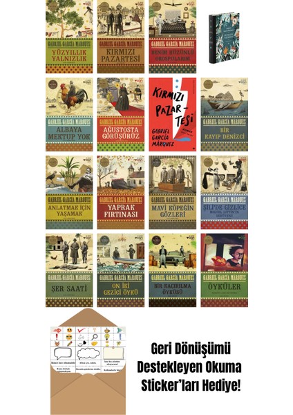 Gabriel García Márquez 16 Kitap Seti + Okuma Sticker'ları
