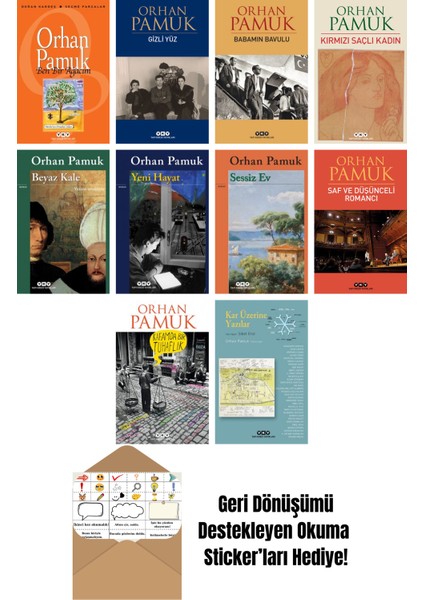 Orhan Pamuk 10 Kitap Seti + Okuma Sticker'ları