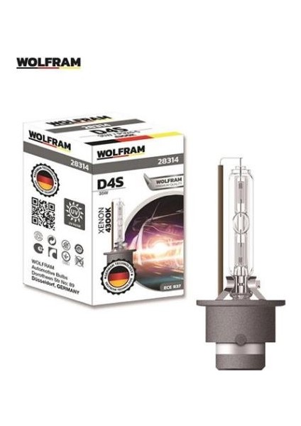 28314 - Ampul 12V D4S 35 P32D-5 Xenarc 4300K Kahverengi Çubuk Xenon Gün Işık Serisi