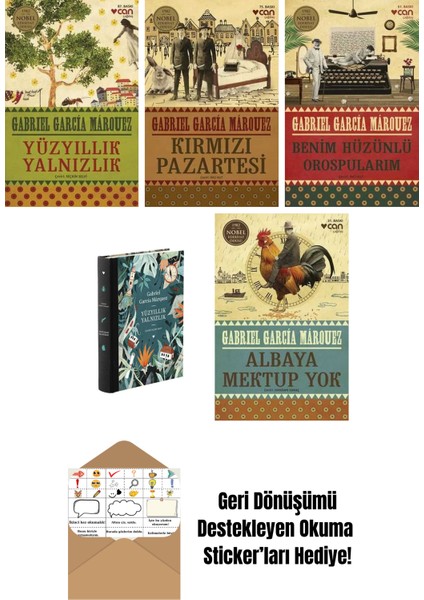 Gabriel García Márquez 5 Kitap Seti + Okuma Sticker'ları