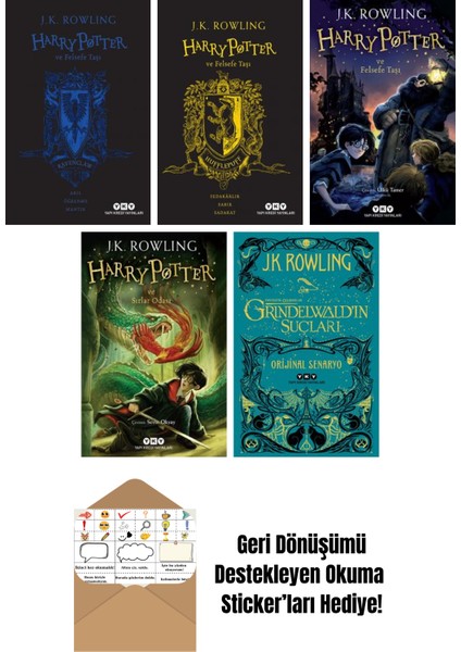 J.k. Rowling 5 Kitap Seti + Okuma Sticker'ları