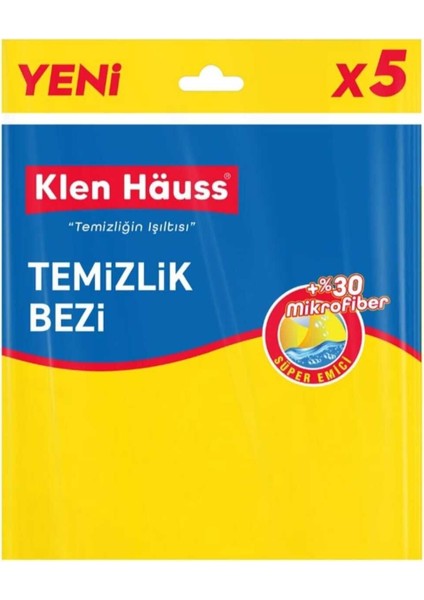 %30 Mikrofiber Temizlik Bezi 5'li Set Süper Emici