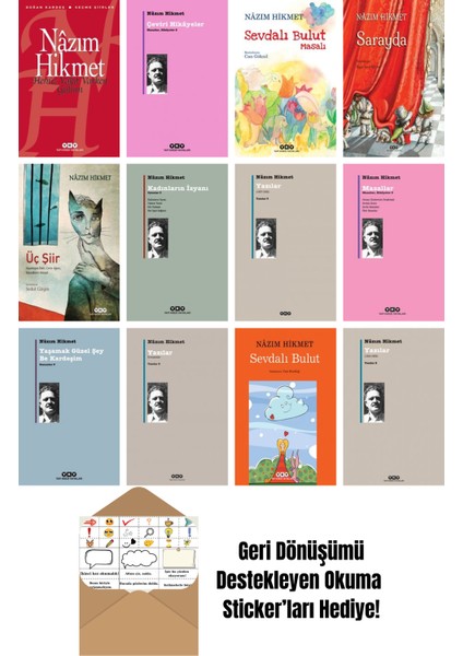 Nazım Hikmet 12 Kitap Seti + Okuma Sticker'ları
