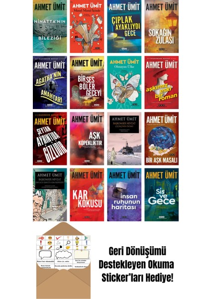 Ahmet Ümit 16 Kitap Seti + Okuma Sticker'ları