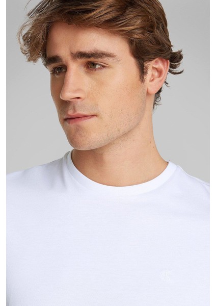 Erkek Ss Smooth Cttn Solid Crewnk T-Shirt - Beyaz fırsatları