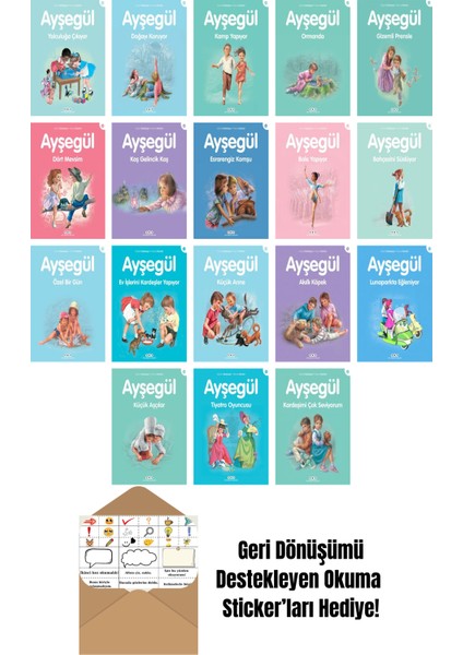 Ayşegül Serisi 18 Kitap Seti + Okuma Sticker'ları