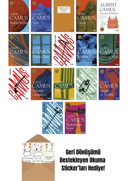 Albert Camus 17 Kitap Seti + Okuma Sticker'ları