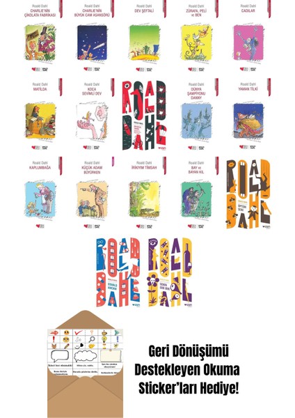 Roald Dahl 17 Kitap Seti + Okuma Sticker'ları