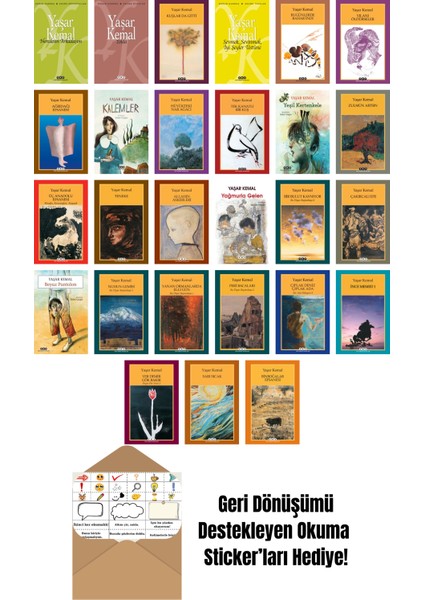 Yaşar Kemal 27 Kitap Seti + Okuma Sticker'ları