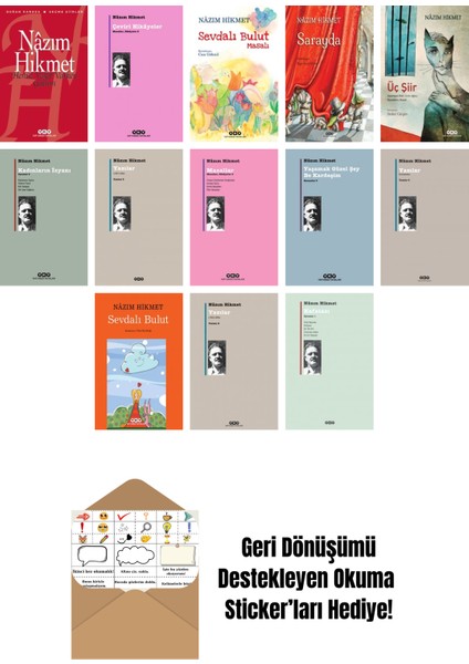 Nazım Hikmet 13 Kitap Seti + Okuma Sticker'ları