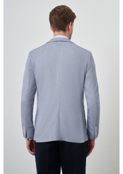 Erkek Indigo Örme Slim Fit Mono Yaka Ceket indirimleri