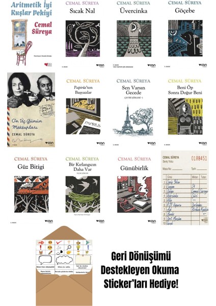 Cemal Süreya 12 Kitap Seti + Okuma Sticker'ları