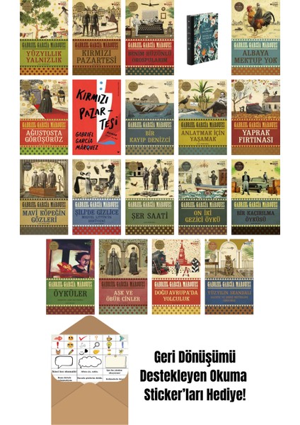 Gabriel García Márquez 19 Kitap Seti + Okuma Sticker'ları