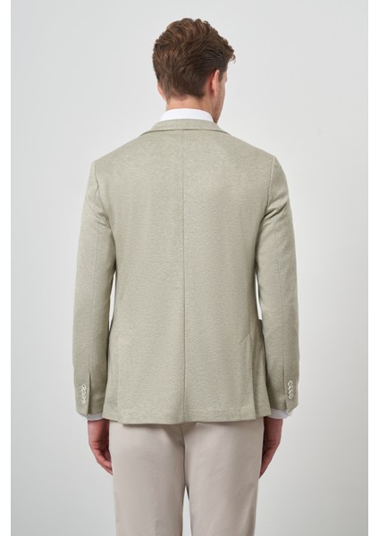 Erkek Yeşil Örme Slim Fit Ceket fırsatları