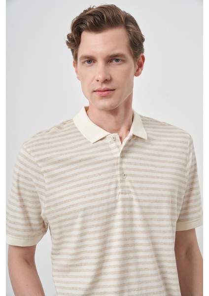 Erkek Bej Trend Polo Yaka T-Shirt modelleri