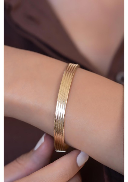 14 Ayar Altın Italyan Düz Esnek Bilezik