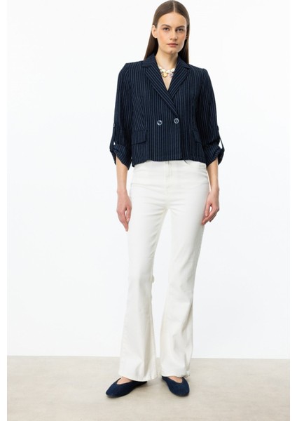 Ispanyol Paça Kot Pantolon Ekru 02124