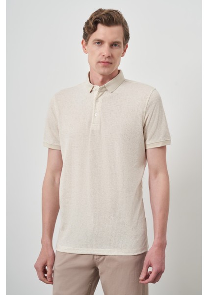 Erkek Kremrengi Trend Polo Yaka T-Shirt modelleri