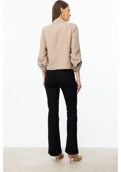 Ispanyol Paça Kot Pantolon Siyah 02124 modelleri