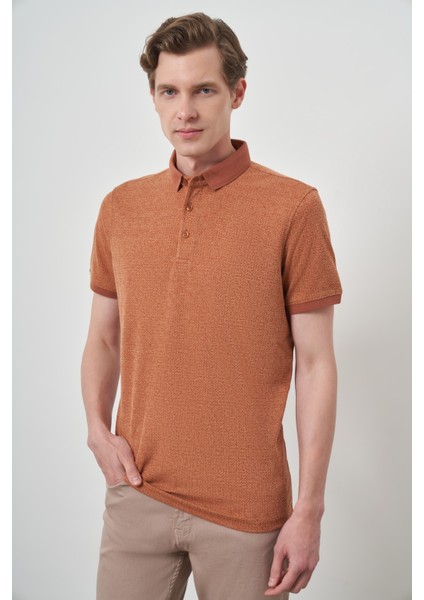 Erkek Kiremit Trend Polo Yaka T-Shirt