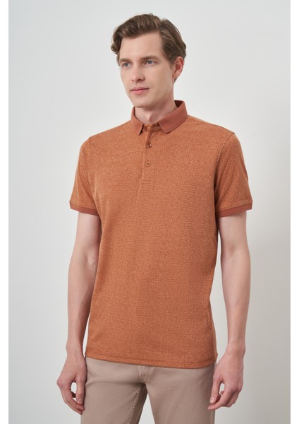 Erkek Kiremit Trend Polo Yaka T-Shirt modelleri