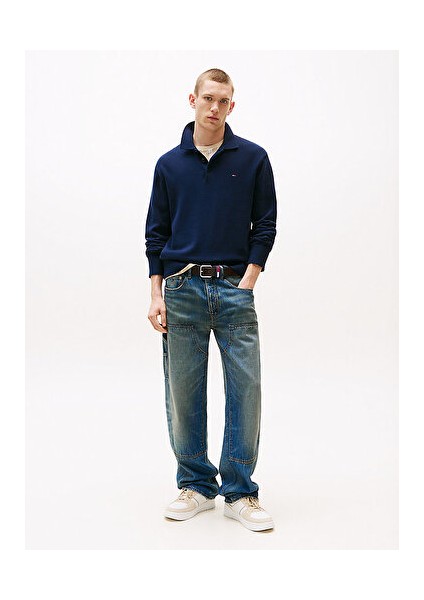 Erkek Mavi Triko Kazak modelleri