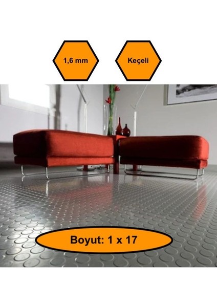 Gri Paralı Muşamba , Zemin Örtüsü, Kaymaz Özellikli Zemin Paspası, 1X17 Metre
