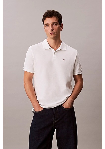 Erkek Ss Casual Pique Classic Polo T-Shirt - Beyaz