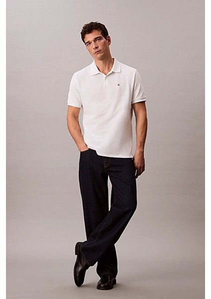 Erkek Ss Casual Pique Classic Polo T-Shirt - Beyaz modelleri