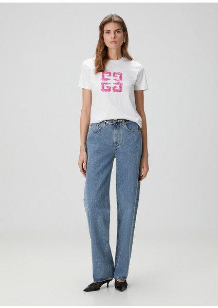 Beyaz Logo Baskılı T-Shirt fiyatları