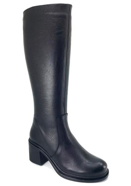 2355002 Waterproof Hakiki Deri Bayan Çizme-Siyah
