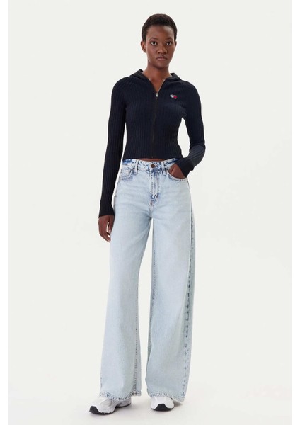 Kadın Zipper Cardigan Kapüşonlu Hırka - Siyah modelleri