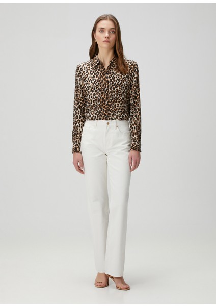 Slim Signature Leopar Desenli Ipek Gömlek fiyatları