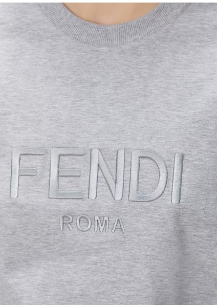 Gri Logo Nakışlı T-Shirt indirimleri