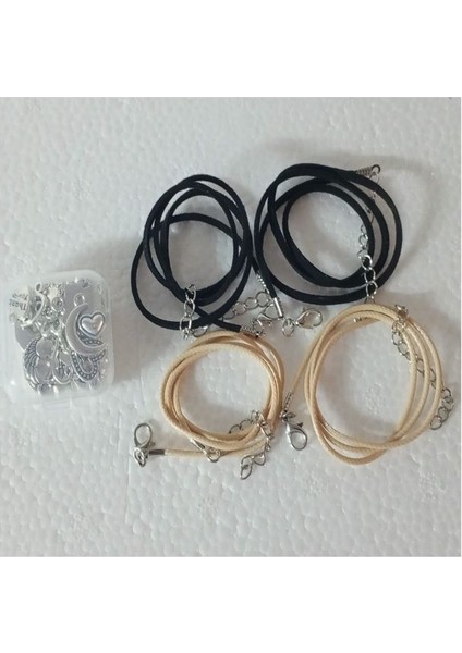 ( 20 x Adet ) 1 Set Antika Gümüş Kalp Gözü & Kolye Ucu & Küpe & Bileklik Aksesuarları