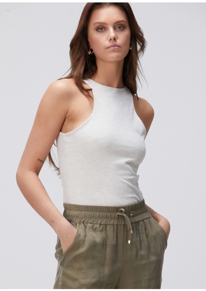 Bej Melanj Bodysuit T-Shirt fırsatları