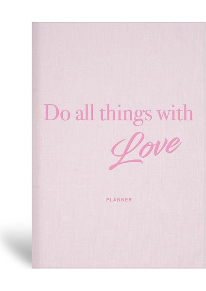 Color 15X21 Keten Süresiz Planlayıcı Ajanda Defter Pembe